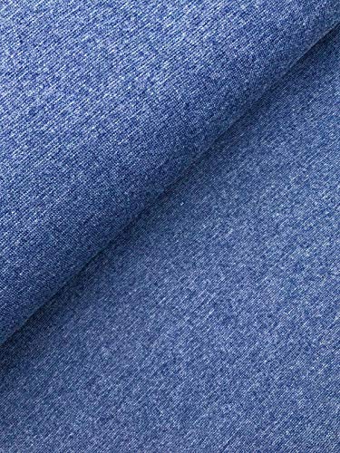 Bündchenstoff Schlauch Meterware uni meliert 4 Farben ab 50cm (Jeansblau, 1,5m) von Slantastoffe