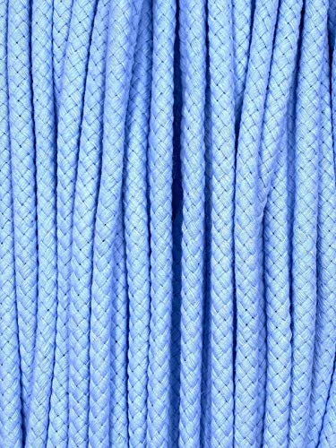 Kordel Baumwolle 8mm rund Schnur Turnbeutel Seil 17 Farben (Hellblau, 10m) von Slantastoffe