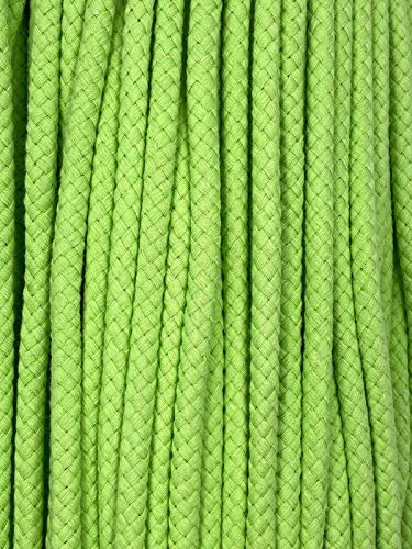 Kordel Baumwolle 8mm rund Schnur Turnbeutel Seil 17 Farben (Helllime, 10m) von Slantastoffe