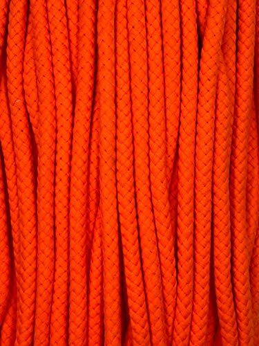 Kordel Baumwolle 8mm rund Schnur Turnbeutel Seil 17 Farben (Orange, 3m) von Slantastoffe