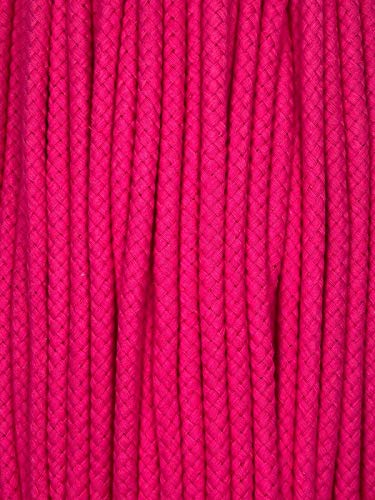 Kordel Baumwolle 8mm rund Schnur Turnbeutel Seil 17 Farben (Pink, 10m) von Slantastoffe