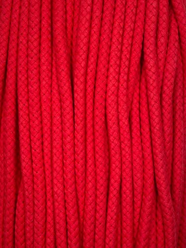 Kordel Baumwolle 8mm rund Schnur Turnbeutel Seil 17 Farben (Rot, 10m) von Slantastoffe