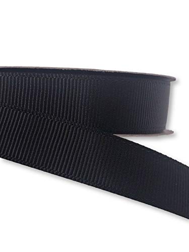 Ripsband 2m uni Dekoband Webband Hutband 15mm 25mm (Schwarz, 15mm) von Slantastoffe