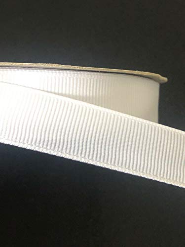 Ripsband 2m uni Dekoband Webband Hutband 15mm 25mm (Weiß, 25mm) von Slantastoffe