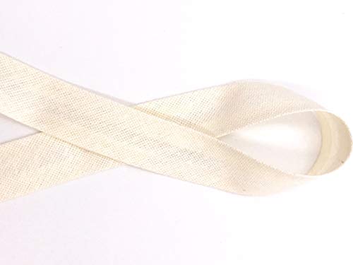 Schrägband Baumwolle frei Farbwahl, 18mm, 14 Farben 3m, 5m, 10m (Creme, 10m) von Slantastoffe