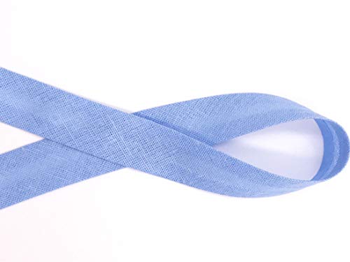 Schrägband Baumwolle frei Farbwahl, 18mm, 14 Farben 3m, 5m, 10m (Hellblau, 10m) von Slantastoffe