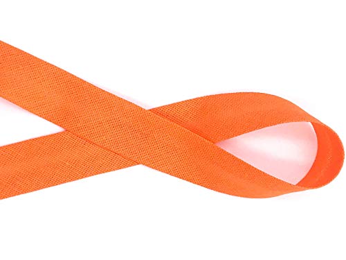 Schrägband Baumwolle frei Farbwahl, 18mm, 14 Farben 3m, 5m, 10m (Orange, 10m) von Slantastoffe