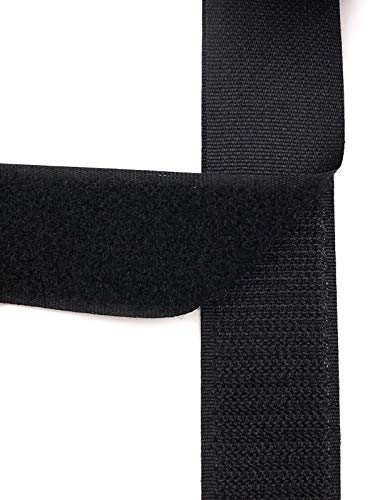 1m Klettband - Klettverschluss - 30mm Breite, 10 Farben (Schwarz) von Slantastoffe