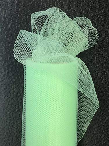 Tüll Rolle 9m x 15cm Tischband Hochzeit Deko Floristik Fest (Mint) von Slantastoffe