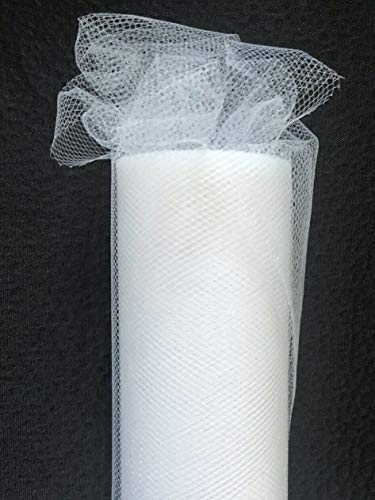 Tüll Rolle 9m x 15cm Tischband Hochzeit Deko Floristik Fest (Weiß) von Slantastoffe