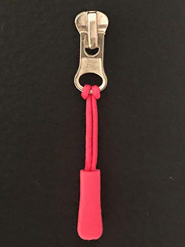 Zipper Anhänger Schieber Gummi Reißverschluss bunt gemischt (Neonpink, 10 St.) von Slantastoffe