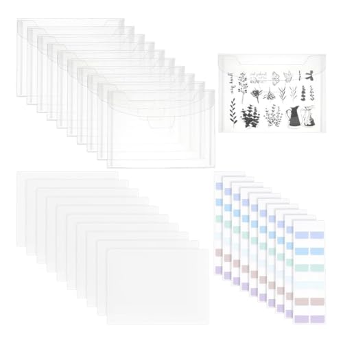 Slicooken 20Sets Clear Stamps Aufbewahrungsbeutel Schneiden der Schablonenscheiben Organizer Halter Stempelstempelstaber für Scrapbooking Slicooken 20Sets Clear Stamps Aufbewahrungsbeutel Schneiden der Schablonenscheiben Organizer Halter Stempelstempelstaber für Scrapbooking von Slicooken