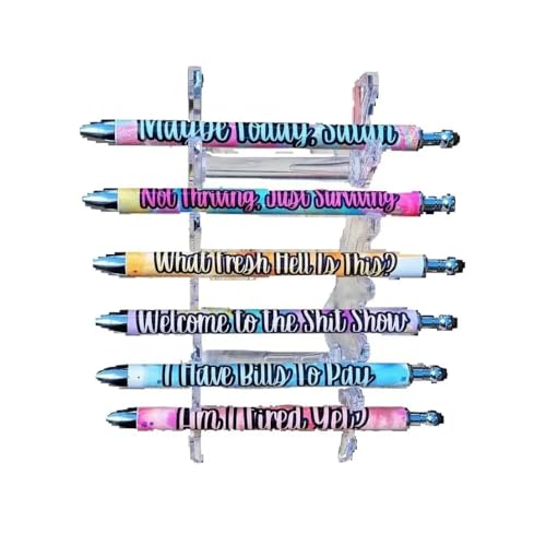 6 Stück Work Sucks Klickstifte, lustige sarkastische Kugelschreiber, feine 0,5 mm schwarze Tinte, aufmunternder, frecher Büro-Stylus-Stift, lustige Bürogeschenke für Kollegen (colorful) von Slipasikao