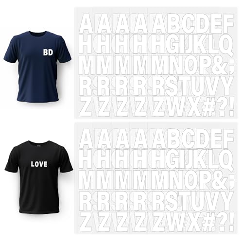 10 Blätter Buchstaben zum Aufbügeln, Buchstaben Aufbügeln, Wasserdicht Bügel Patches, 4 cm Vinyl Buchstaben Wärmeübertragungsbuchstaben Mit A-Z für Textilien Kleidung T Shirts DIY Dekoration von Sliverdew