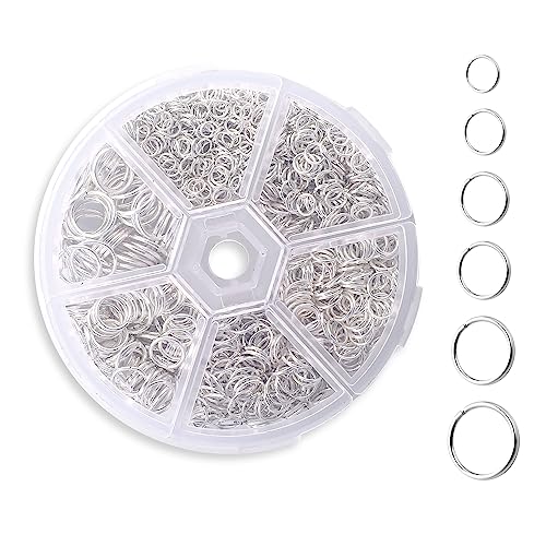 1000 Stück Biegeringe für Schmuckherstellung Silber Sprungringe Set Schmuck Reparatur Kit Metall Biegeringe Mini-Ringverbinder für Schlüsselanhänger Halskette Ohrringe reparatur von Sliverdew