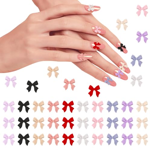 200 Stück Aurora schmetterling perlen Bogen Nagel Charme, Nail Art Dekoration, Bows for Nails, 3D schmetterling nägel Charme, Bunte Schleifenknoten Nagelstecker Strasssteine Nail Charms Bow für DIY von Sliverdew