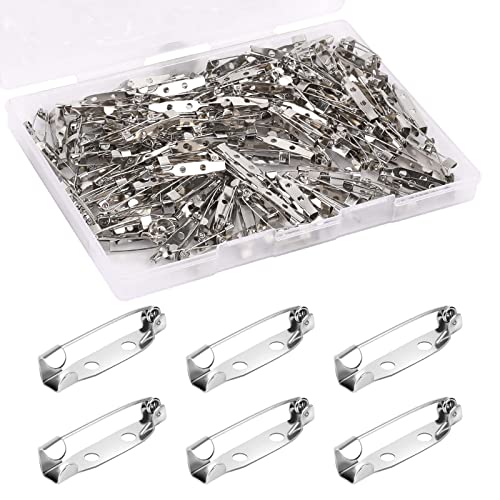 200 Stück Silber Brosche Pins Sicherheitsnadeln 25mm Broschennadeln Verschlussnadeln Rücken Stangennadeln für Schmuck Handwerk Abzeichen Corsage von Sliverdew