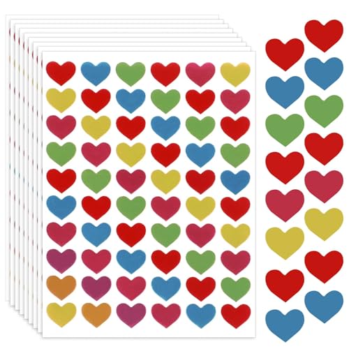 2100 Stück Herz Aufkleber für Kinder Bunt Herz Sticker Selbstklebende Kleine Liebesdekorationsetiketten für Scrapbooking Umschläge Valentinstag Geschenkverpackungen DIY-Kunsthandwerk von Sliverdew