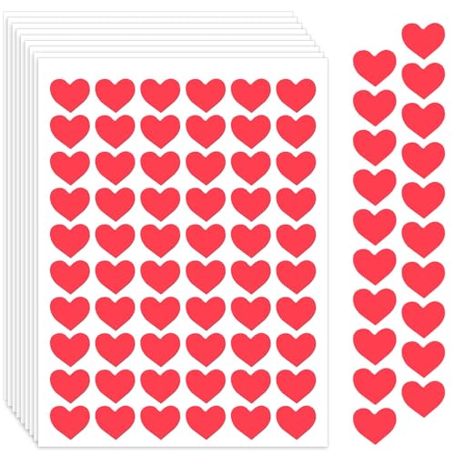 2100 Stück Rot Herz Aufkleber Selbstklebend Heart Sticker Klein Herzform Etiketten für Valentinstag Hochzeit Gästebuch Geschenkbeutel DIY Handwerk Umschlagsiegel Dekoration von Sliverdew