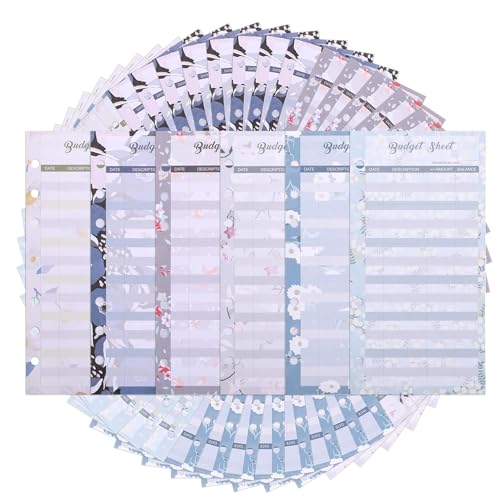 60 Blätter A6 Budget Sheets 6 Löcher Budget Binder A6 Budget Nachfüllpapier für Bargeld Ausgaben Tracker Geld Organizer Binder Budget Planner Einlagepapier für Notizbuch von Sliverdew