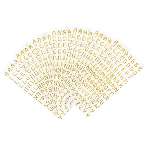 7 Blätter Buchstaben Aufkleber Gold Selbstklebender Glitter Alphabet Stickers Alphabet Dekorative Aufkleber Selbstklebender Selbstklebend Alphabet-Aufkleber für DIY Scrapbooking Grußkarte, Gold von Sliverdew