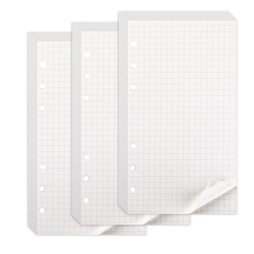 A6 Nachfüllpapier Kariert, 135 Blätter A6 Papier Kariert 6 Löcher Refill Nachfülleinlagen Nachfüllbare Notizpapier Refill Paper für Binder Notizbuch Tagbuch Skizze Malerei Ringbucheinlagen von Sliverdew