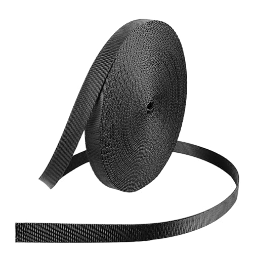 Nylon Schwere Gurtband Schwarz Gewebeband 10mm x 10m Gurtbänder für DIY Hundehalsband Abschleppseile Gepäckgurt Rucksack Band von Sliverdew