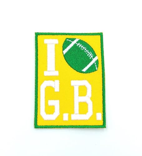 Aufnäher, Motiv: "I Heart Green Bay", bestickt, zum Aufbügeln von Slow Vibes Patch Store