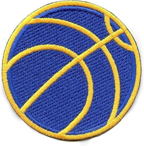 Basketball-Aufnäher zum Aufbügeln, bestickt, goldfarben / Blau von Slow Vibes Patch Store