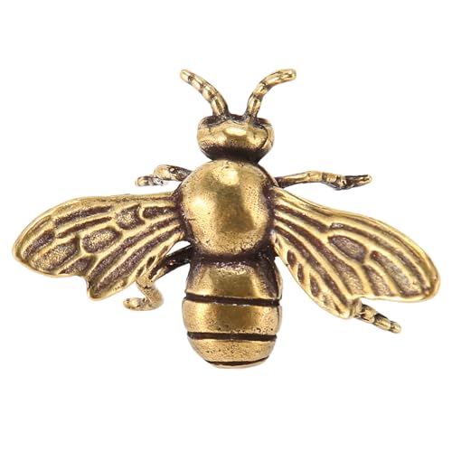 Kupferbiene Figur, antike dekorative Kleintier -Ornament Metall Bienenstatue Mini Biene Skulptur Handwerkskunst Kleiner Messingmetall -Bienen -Desktop -Dekoration für Office von Sluffs