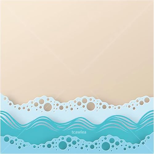 Ocean Beach Wave Metall-Stanzformen, spezielle Sommer-Hintergrund-Schablone, dekoratives Geschenk, Handwerk für DIY, Scrapbooking, Stanzformen und Prägen, Scrapbooking Stanzformen von Sluswallow