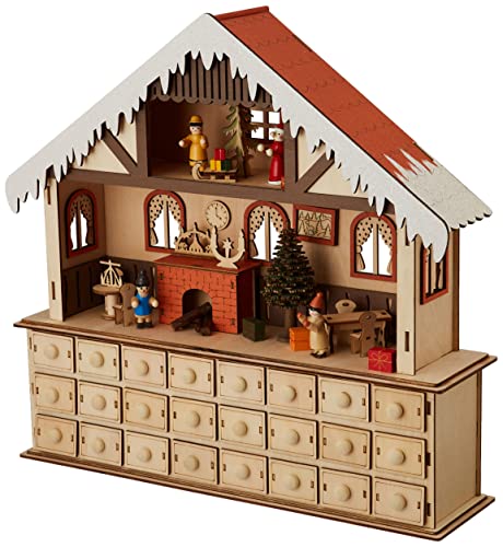 small foot Adventskalender Stube mit Beleuchtung aus Holz, moderne Weihnachtsdekoration, 10546 von Small Foot