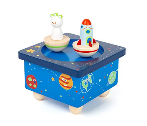 small foot Spieluhr Space aus Holz, mit abnehmbaren Holzfiguren, Einschlafhilfe für Kinder, ab 3 Jahren, 11449, Mehrfarbig, S von Small Foot