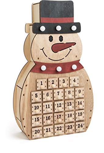 small foot Adventskalender Schneemann aus Holz, mit Beleuchtung, modere Weihnachtsdekoration, Art.-Nr. 10544 von Small Foot