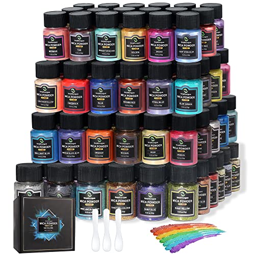 Smalltongue Glimmerpulver für Epoxidharz, 108 Farben, 36 Originalfarben (3,6 Unzen, 10 g), 36 Pastellfarben (10 g), 36 feines Glitzerpulver (20 g), Glimmerpigmentpulver für Epoxidharz von Smalltongue