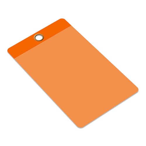 SmartSign Selbstlaminierende Etiketten, blanko, 8,3 x 15,2 cm, blanko, Orange, 10 mm dickes Vinyl mit transparenter Polyester-Klappe, hergestellt in den USA, 25 Stück von SmartSign