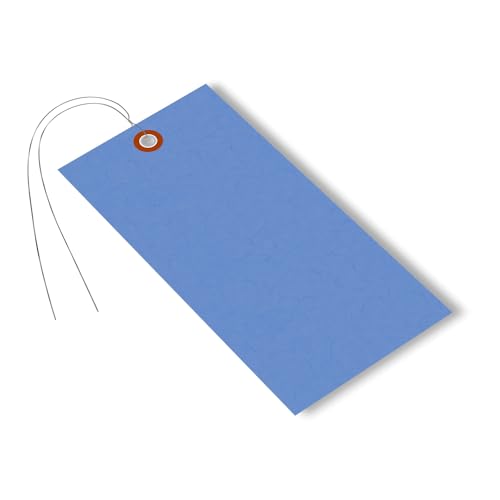 SmartSign Tyvek-Versandanhänger mit Draht, 15,9 x 7,9 cm, Blau, 1000 Stück von SmartSign