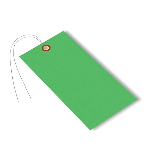 SmartSign Tyvek-Versandanhänger mit Draht, 15,9 x 7,9 cm, Grün, 1000 Stück von SmartSign