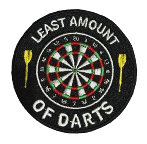 Smartbadge® Aufnäher mit Aufschrift "Least Amount of Darts", bestickt, zum Aufnähen oder Aufbügeln (A) von Smartbadge