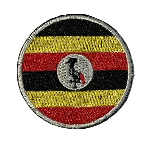 Smartbadge® Kleine runde Uganda-Flagge zum Aufnähen oder Aufbügeln (A) von Smartbadge