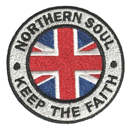 Smartbadge® Runde Northern Soul Union Jack, bestickt, zum Aufnähen/Aufbügeln von Smartbadge