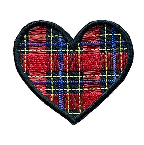 Smartbadge Tartan Kariert Herz Bestickt Nähen Oder Bügel Patch (EIN) von Smartbadge