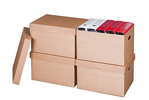 Smartbox Pro Archiv-Multibox mit Automatikboden Ablagebox und Deckel, 10er Pack, braun von Smartbox Pro