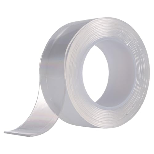 Doppelseitiges Klebeband Extra Stark, 24 mm x 2 m, Transparentes Nano-Band Spurloses, Double Sided Tape Transparent, Doppelseitiges Klebeband Ablösbar zum Aufhängen von Bildern, Postern usw. von SmartyFix