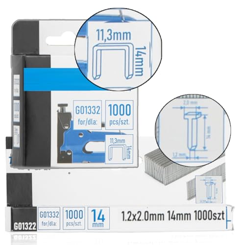 Tackernagel Tackerklammer Set Typ 53 Typ 47 je 1000 14mm Länge von SmartyFix