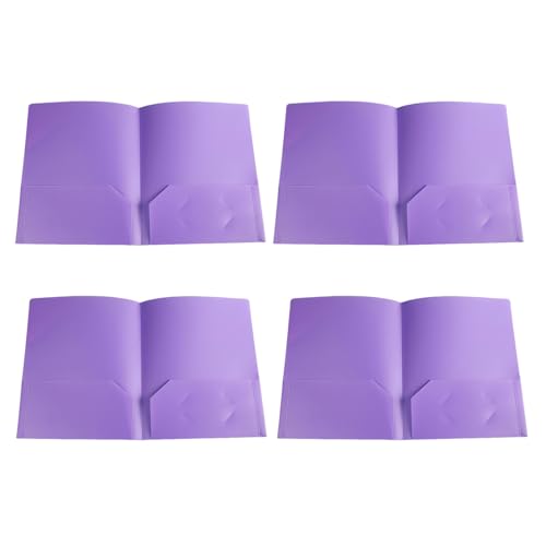 Smbcgdm 16-hole Punched Paper Folder Children Plastic Folders Set 4pcs 2 Page File Heavy Duty Double-pocket with Fasteners Student Racks Organizer Office Purple 4pcs von Smbcgdm