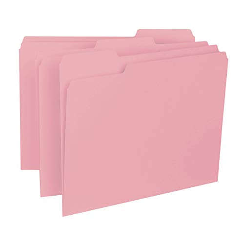 Smead 10263 Aktenordner, 1/3-Schnitt, BriefgröÃŸe, Pink, 100 Stück pro Box von Smead