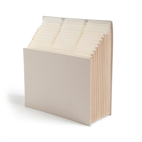 Smead Fächermappe 70226, 12 Fächer, 32,4 x 34,9 x bis 29,8 cm, Beige Naturleinen von U Brands