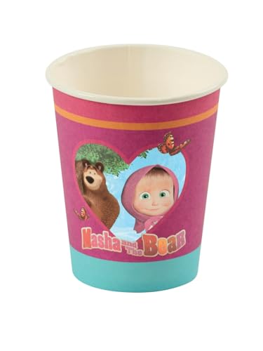 Smiffys Masha & the Bear Geschirr Party-Teller x8, 0.26ltr von Smiffys