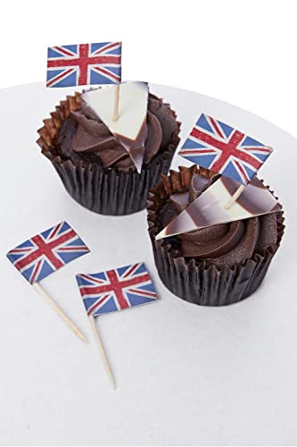 Smiffys Cupcake-Topper aus Papier, Motiv: Union Jack, Vintage-Stil, 12 Stück, Union Jack-Verkleidung, Partyartikel Smiffys Cupcake-Topper aus Papier, Motiv: Union Jack, Vintage-Stil, 12 Stück, Union Jack-Verkleidung, Partyartikel von Smiffys